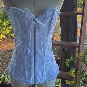 Spirit white brocade lace back corset size extra large